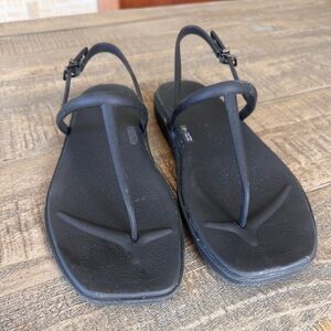 CROCS Miami Thong- Black Minimalist Sandals with Adjustable Straps